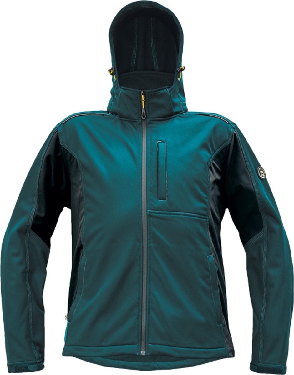 Cerva Dayboro Softshell jack petrol blauw/zwart maat 4XL