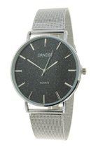 Ernest Horloge Romina Zilver Glitter Zwart