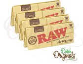 RAW Artesano King size Classic + tray + tips Vloei - Lange Vloei - Vloeipapier - Rolling paper (Smoking) - 6 stuks