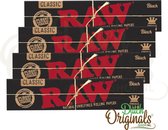 RAW Black King Size Slim - Lange Vloei - Vloeipapier - Rolling paper (Smoking) - 5 stuks