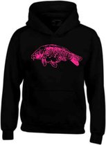 Zwarte Hoodie Fully Scaled Carp Roze