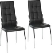 Set van 2 stoelen - Zwart imitatie - L 44 x D 54 x H 100 cm - GEORGE