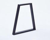 Set trapezium tafelpoten meubelpoten (2 stuks) 71 cm mat zwart