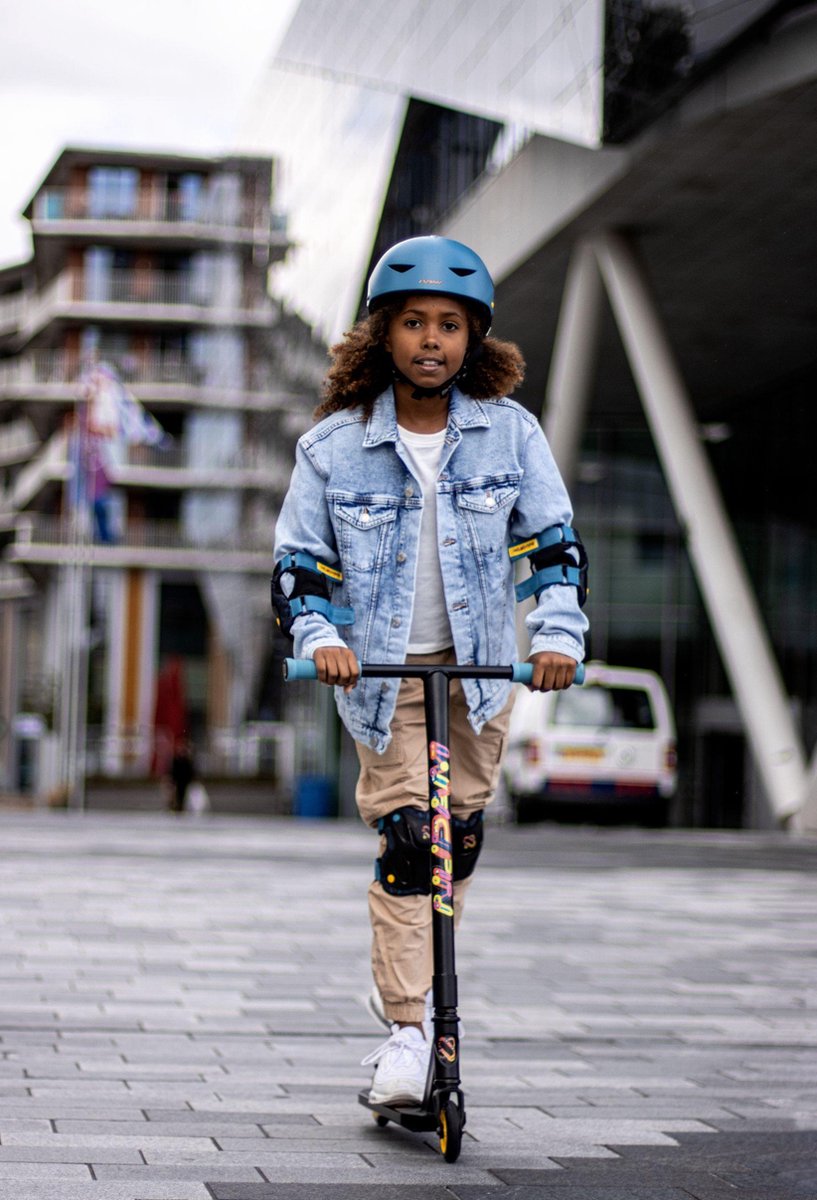 Nijdam Stuntstep - Neon Feelin' - Zwart/Blauw - Aluminium — afbeelding 6