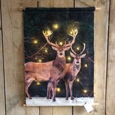 Countryfield Wandkleed Herten op canvas doek inclusief ledverlichting L (40x60 cm)