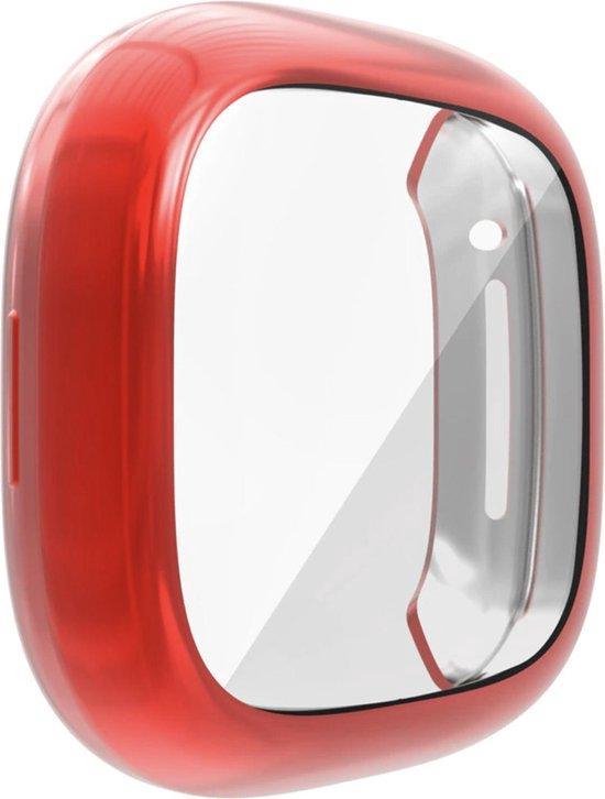 Case geschikt voor Fitbit Versa 3 - Rood - Siliconen