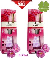 Diffuser geurstokjes rozen geur 2 x 75ml