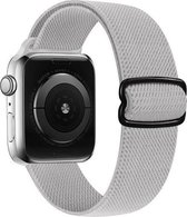 By Qubix Solo Loop Nylon bandje - Grijs - Geschikt voor Apple Watch 42mm - 44mm - 45mm - Ultra - 49mm - Compatible Apple watch bandje - smartwatch