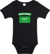 Saudi-Arabia baby rompertje met vlag zwart jongens en meisjes - Kraamcadeau - Babykleding - Saudi-Arabie landen romper 92 (18-24 maanden)