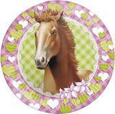 24x Paarden feest wegwerpbordjes 23 cm - Paarden thema kinderfeestje versieringen/decoraties