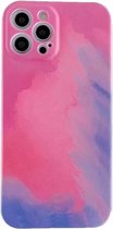 iPhone 7 Back Cover Hoesje met Patroon - TPU - Siliconen - Backcover - Apple iPhone 7 - Roze / Paars