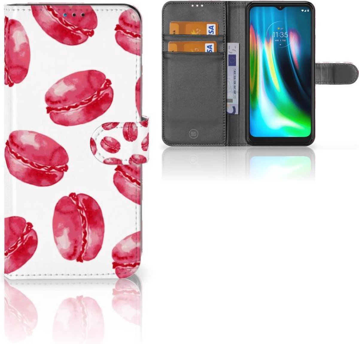 Motorola Moto G9 Play | E7 Plus Book Cover Pink Macarons