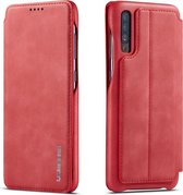 Luxe Telefoonhoesje voor Samsung Galaxy A70 | Hoogwaardig Leren Bookcase | Luxe Uitstraling | Flip Case | Portemonnee | Rood