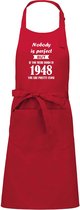 Mijncadeautje - Luxe schort - Nobody is perfect - 1948 - rood