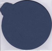 Kerstbal Kaarten - Ø 12cm - Donker Blauw - Totaal 60 Dubbele Kaarten met Enveloppen
