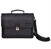 Hill Burry Leren Aktetas / Laptoptas 15,6 inch Zwart