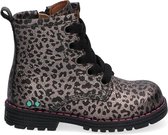 Bunnies JR Thijs Trots Meisjes Biker Boots - Zilver/Print - Leer - Veters