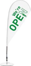 Beachflag 'Open' - wit-groen