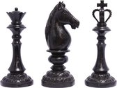 Beeld - schaakstukken - decoratief - set van 3 - 33,5 cm hoog