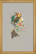 JUNIQE - Poster met houten lijst Frida 2 -40x60 /Kleurrijk