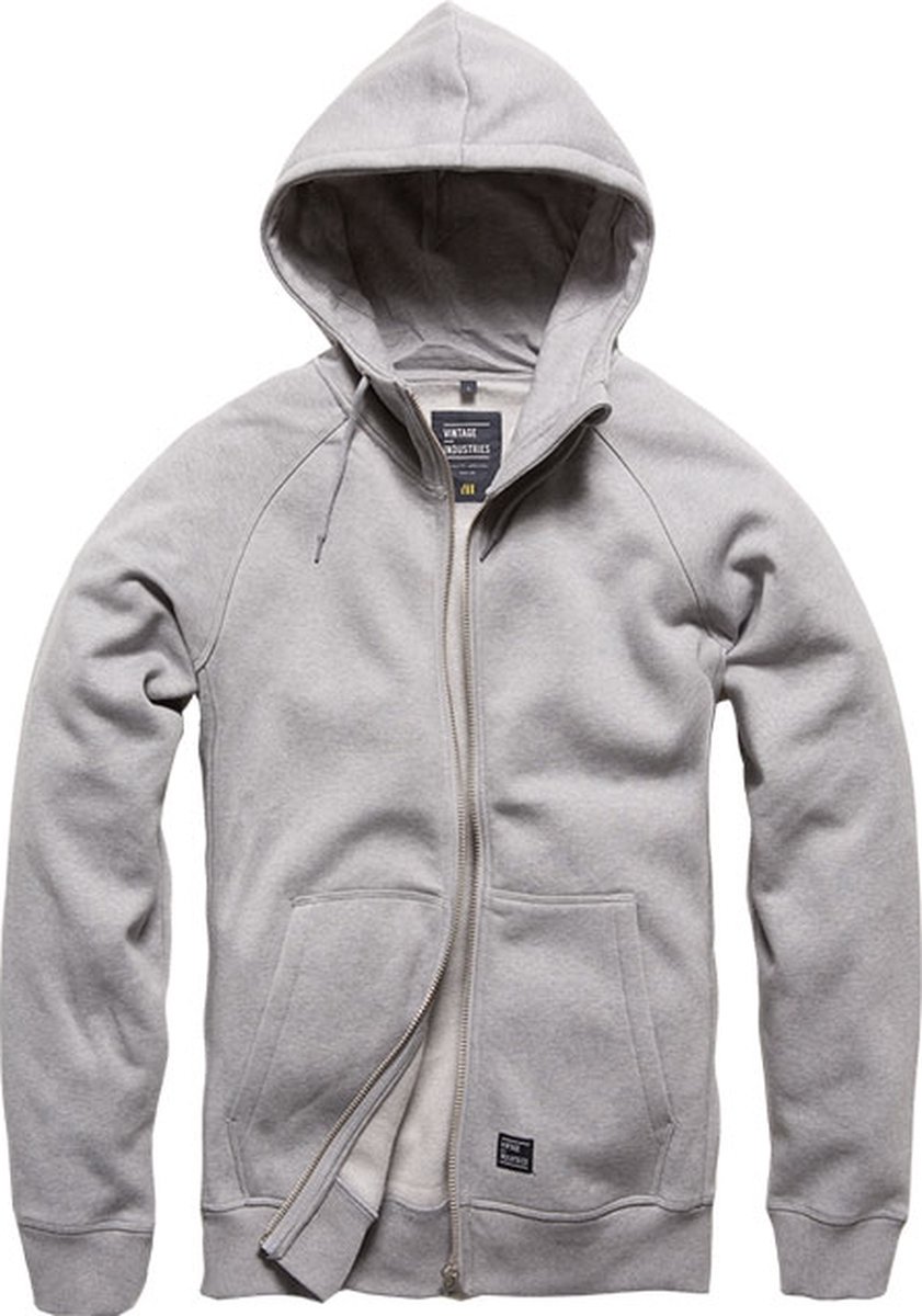 Vintage Industries Basing hooded zip sweater heather grey XXL