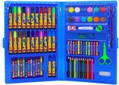 MIRO Tekenset Blauw 86-Delig Kinderen Tekenen Tekenpakket Inclusief Koffer