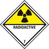 ADR klasse 7 sticker radioactieve stoffen, zeewaterbestendig 250 x 250 mm