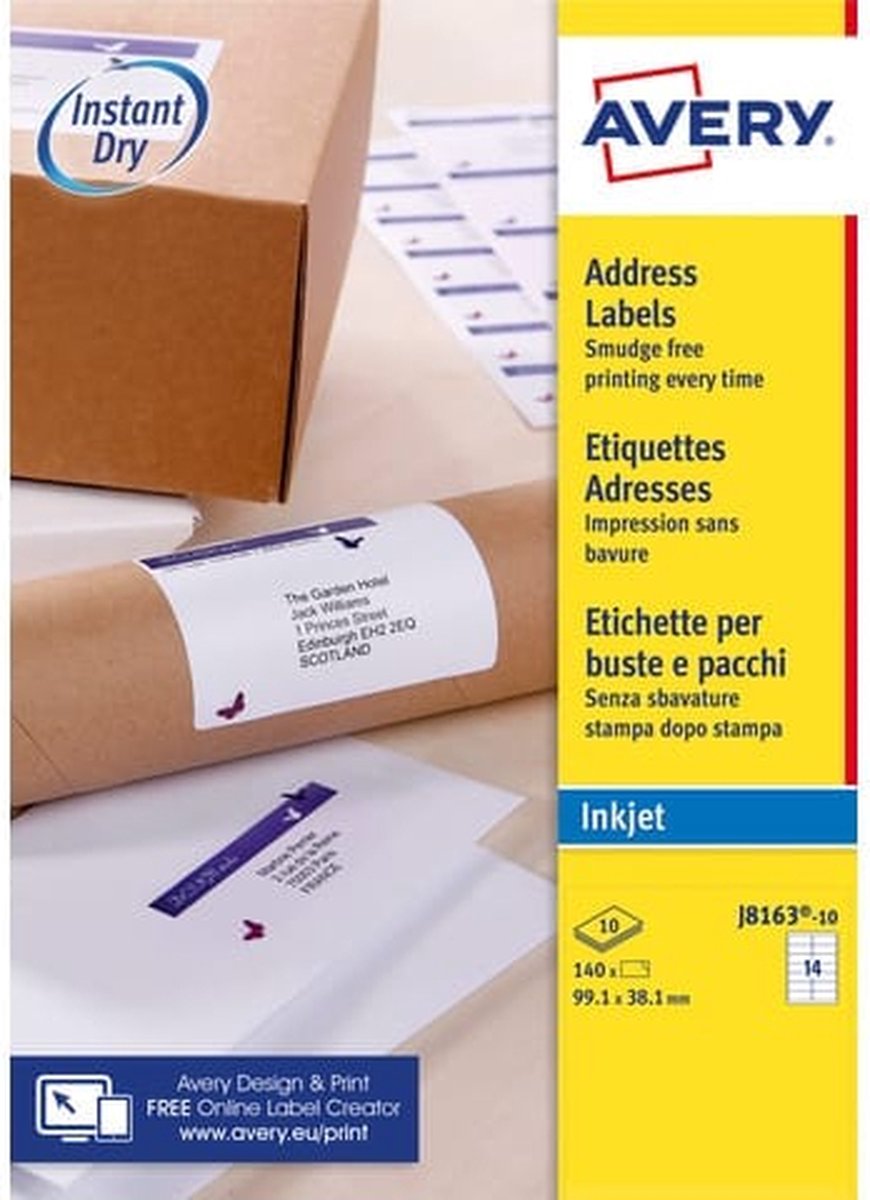 800 etiketten] Zelfklevende witte kleverige printeretiketten voor A4