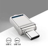 Mini Dual Usb Flash Drive - Usb C en USB 3.0 - 32GB - Roestvrij Staal - Zilver