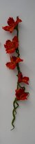 Bloemenslinger- vilt- rood- 5 bloemen