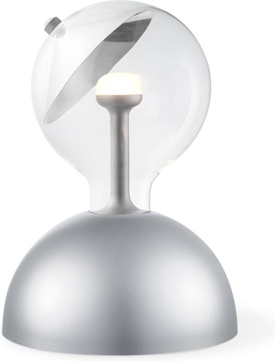 Home Sweet Home tafellamp Move Me - tafellamp Bumb inclusief LED Move Me lamp - lamp 17 cm - tafellamp hoogte 25 cm - inclusief E27 LED lamp - grijs/zilver/wit