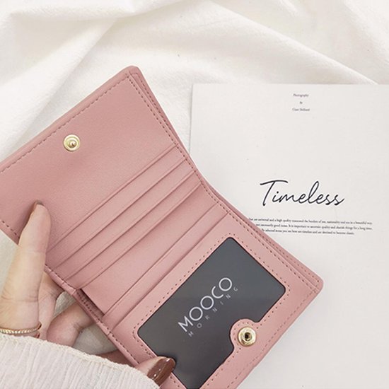 Portefeuille court mince, portefeuille en cuir pour femmes, portefeuille en peau de mouton, portefeuille en cuir pour femmes, rose