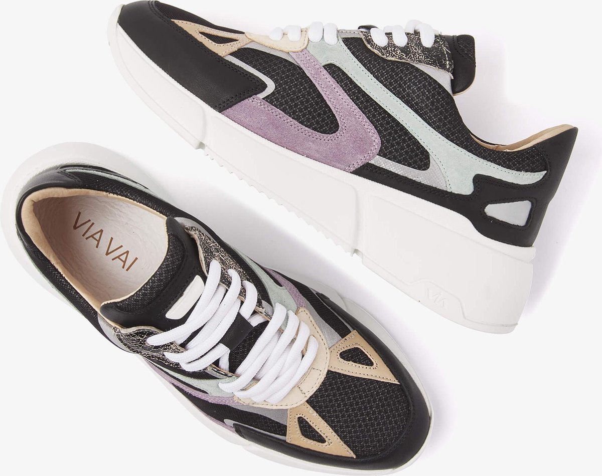 VIA VAI Celina Luxx Sneakers - Zwart - Maat 39 | bol.com