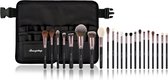 Bol.com Boozyshop ® Ultimate Pro 22 pc Master Full Set - Make up kwasten set - Zwart - 22-delig - Professionele make-up kwastens... aanbieding