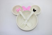 Minnie bord met vakjes - Kinderbord - Babybord - Duurzaam - Kinderservies - Beige