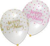 Ballonnen - Pink chic - Happy Birthday - 6st.