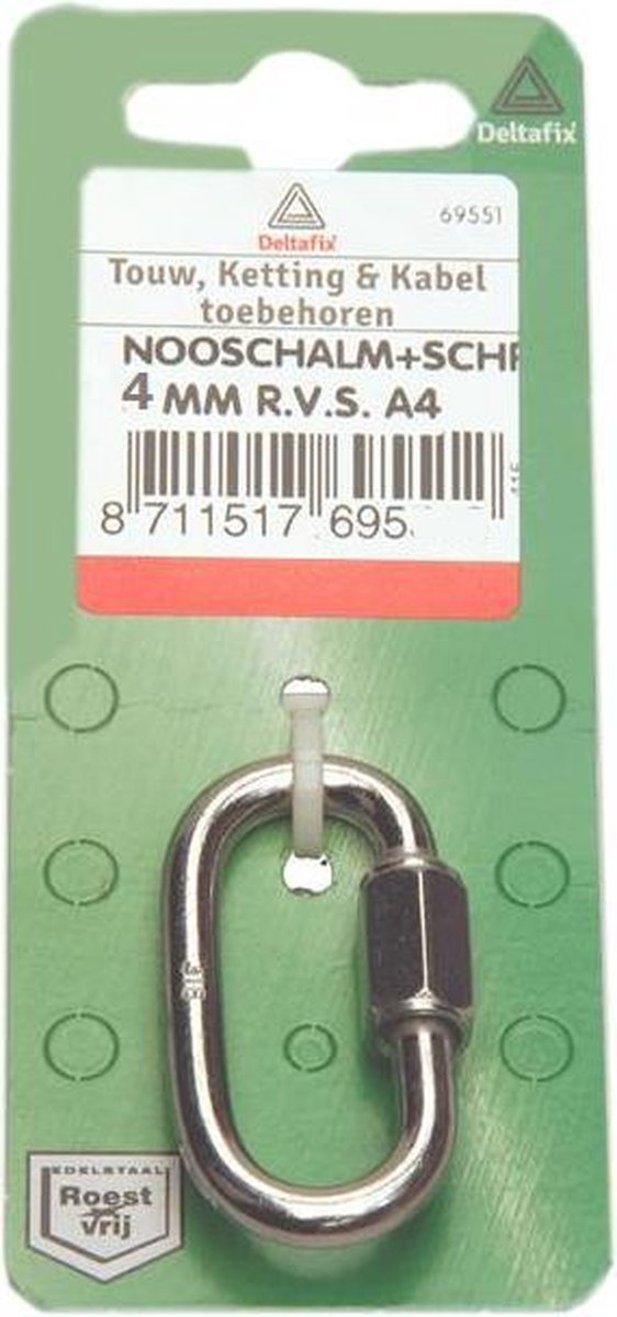 Deltafix noodschalm r.v.s. a4 4 mm 2 st.