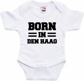 Born in Den Haag tekst baby rompertje wit jongens en meisjes - Kraamcadeau - Den Haag geboren cadeau 80 (9-12 maanden)