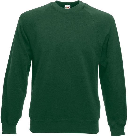 Fruit Of The Loom Unisex Raglan Mouwen Belcoro® Sweatshirt (Bottle Groen)