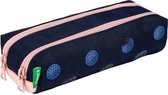 TANN'S Etui met dubbele borduursels Aude Blauw / Roze Kinderen
