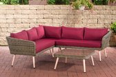 Tuinset - Loungeset - Hoekbank - Met tafel - Rood