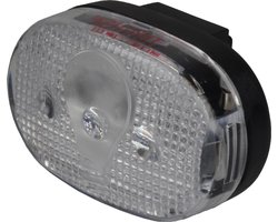 Ikzilight Ovale fietskoplamp - 3 LED's - Wit - Batterijvoeding - Inclusief montagebeugel