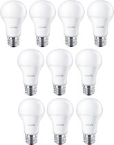 10 stuks Philips LED lamp E27 10.5W 3000K Mat Niet dimbaar