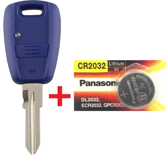 Autosleutel behuizing 1 knop + Batterij Panasonic CR2032 geschikt voor Fiat  sleutel /... | bol.com