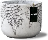 MA'AM Vio - bloempot - cilinder - 37,0x30 wit varen plant design - bohemian/botanisch/modern decoratie