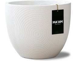 MA'AM Pottery Jade ronde bloempot - D37×H30 cm - wit - Scandinavische stijl