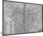 Fotolijst incl. Poster - Stadskaart - Amsterdam - Antiek - 60x40 cm - Posterlijst - Plattegrond