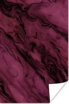 Poster Marmer - Zwart - Roze - Lijn - 20x30 cm