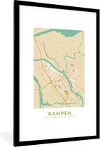Fotolijst incl. Poster - Kaart - Kampen - Vintage - 80x120 cm - Posterlijst