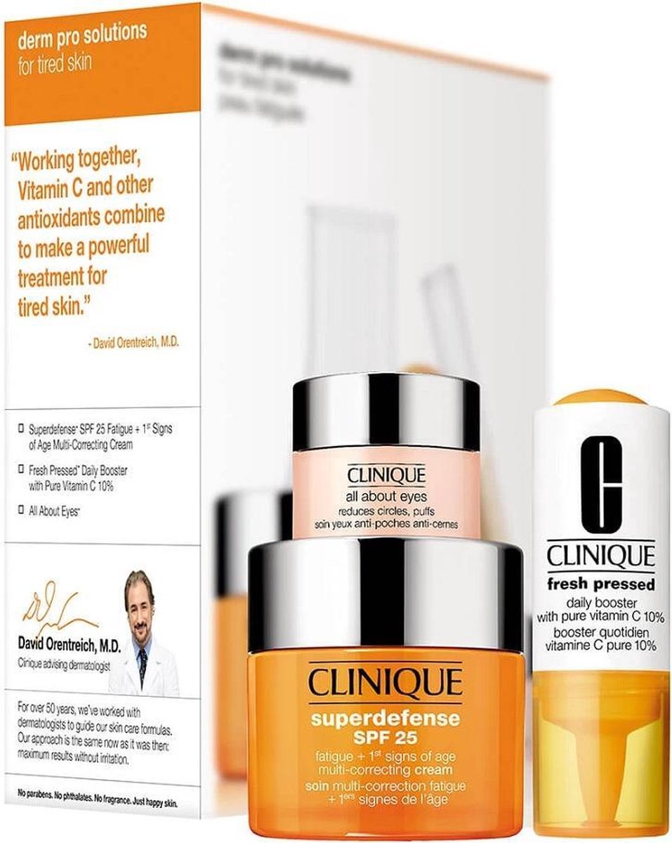 CLINIQUE Superdefense Cream 50ml + Boost Vitc 8,5ml + All About Eyes 3